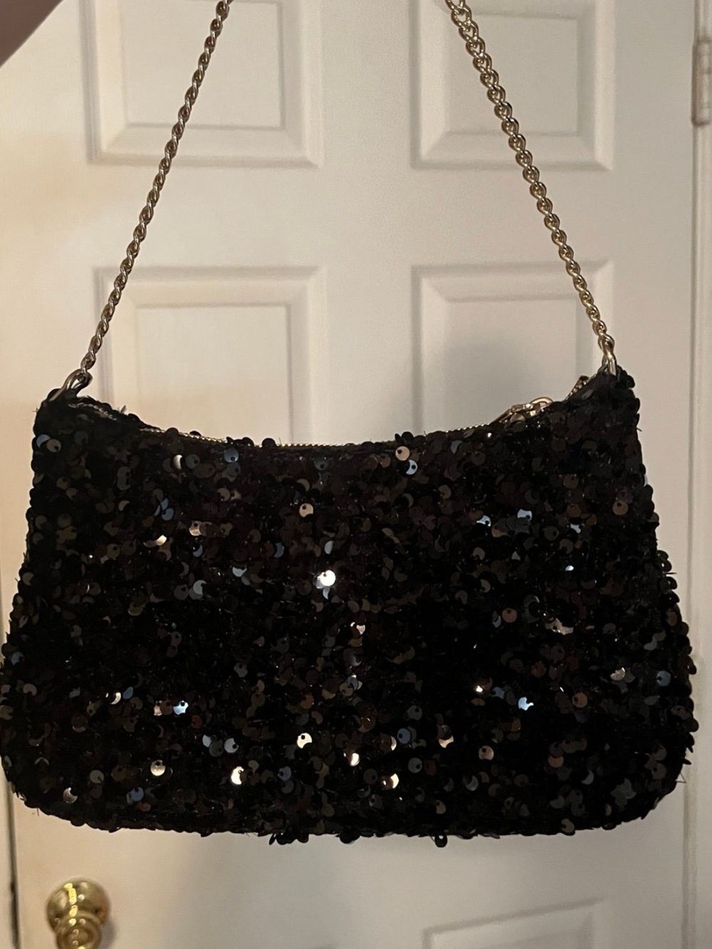 kate spade Black Sequin Chain Shoulder Clutch - Picture 2 of 5